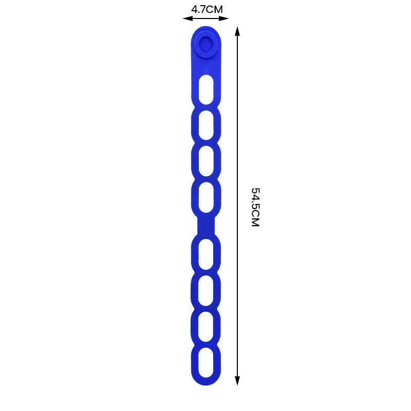 1Pc Stretchable Silicone Lid Strap Splash-Proof Leak-Proof Reusable Fixing Band Safe Material for Dishes Quake blue