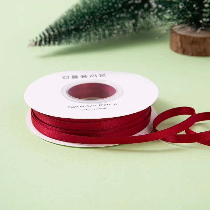 Matte Double Sided Polyester Cotton Ribbon DIY Craft Bow Making Ribbon Garment Accessories Gift Wrapping Decorative Strap Quake burgundy about 0.6x220cm