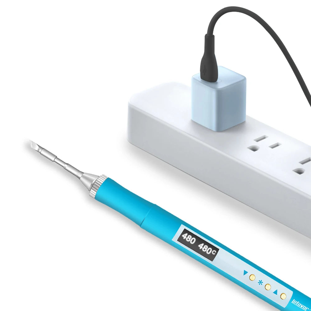 T210.JBC210 Mini Portable Electric USB Soldering Iron with Heating Block, Digital Display, USB Soldering Station Quake