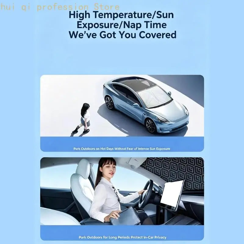 Heavy Duty Heat Resistant Car Windshield Sunshade Combo With 4 Side Window Shades H8WE Quake