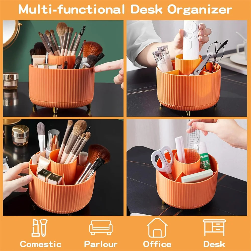 360° Rotate Makeup Brush Holder Organizer, Makeup Organizers Countertop, Makeup Organization and Skincare Storage for Vanity Quake