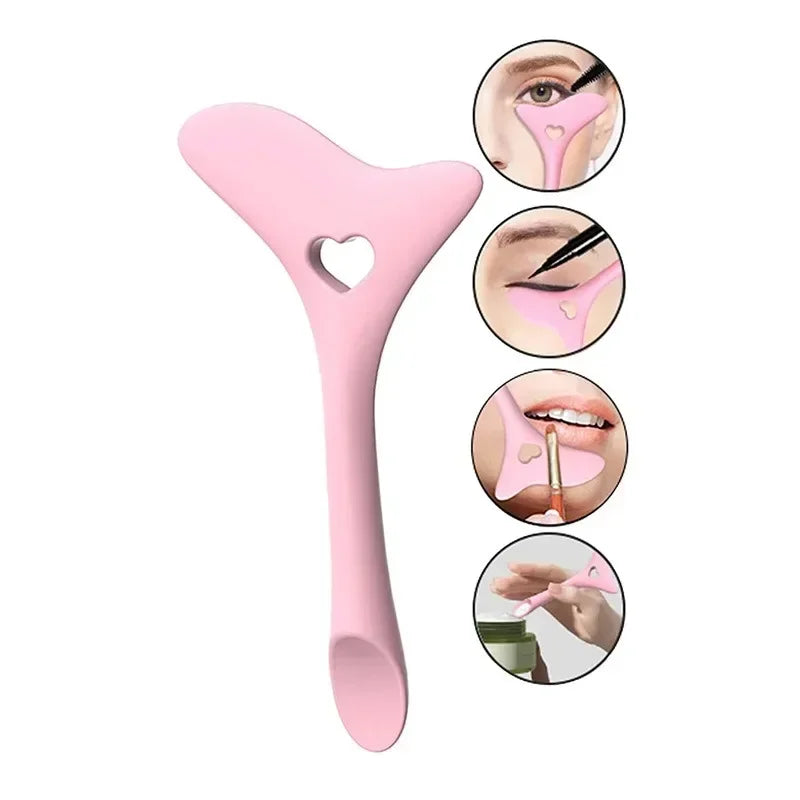 Vvocci Reusable Silicone Eyeliner Stencil Tool - Multi-Functional Wing Guide & Lipstick Aid for Precise Makeup Application Quake