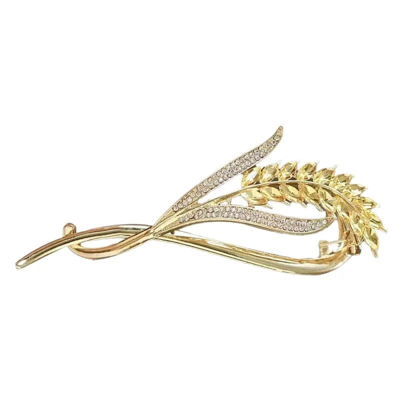 Rhinestone Wheat Tassel Twist Hair Clip Women Girls Flower Hairgrip Metal Headwear Barrettes Banana Clip Accessories Jewelry New Quake