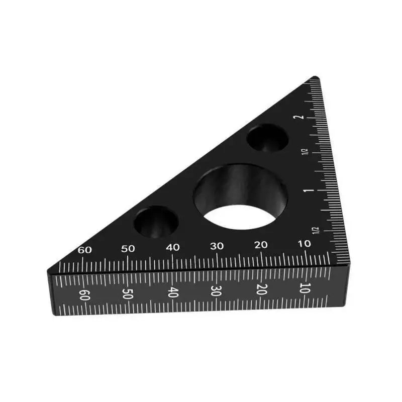 Aluminum Ruler 45/90 Degree Frosted Right Angle Gauge Triangle Ruler With Both Imperial And Metric Scales For DIY Wood Projects Quake Black