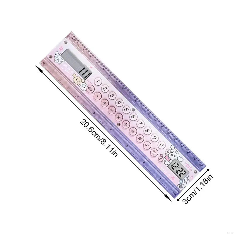 Measuring Calculator with Clear Display and Clock, Desk Scale Tool for Students, Classwork, Office and Drawing K1KF Quake