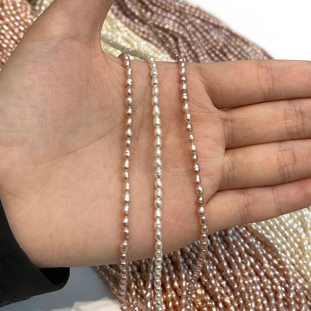 A Natural Freshwater Pearl Rice Isolation Pearl 2-3mm For Jewelry Making DIY Necklace Bracelet Chains Earrings Accessory Quake