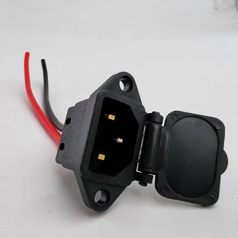 10/12AWG E‑Bike Charging Socket Cord Universal Three Vertical Pin Connector Plug for Electric Scooter E‑Vehicle Battery Port Quake