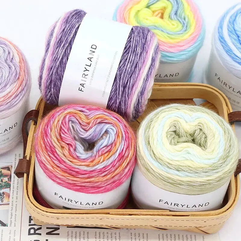1pc 100g Gradient Rainbow Yarn, Suitable for DIY Crochet and Knitted Warm Sweaters, Scarves, Hats, Shawls, Etc Quake