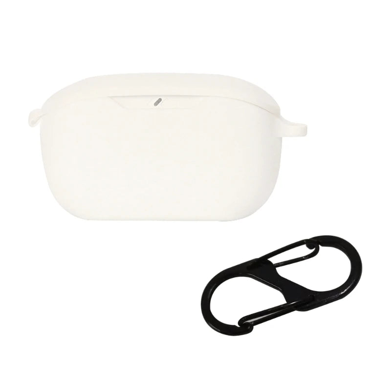Compatible for JBL Wave Buds Shockproof Headphone Sleeve Impact-resistant Housing Anti Dust Washable Silicone Soft Cover K1KF Quake White