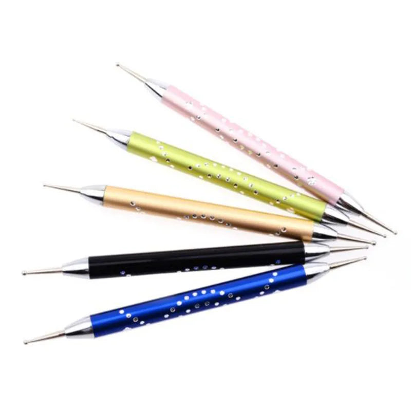 3/5pcs Professional Double-Head Nail Dotting Pen Plastic Swirl Marbleizing Steel Dotting Rhinestones Manicure Tools Supplies Quake