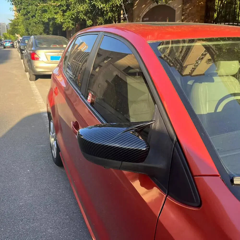 For Skoda Rapid 2011-2015 Car Sticker Rearview Side Mirror Cover Wing Cap Exterior Door Rear View Case Trim Carbon Fiber Look Quake