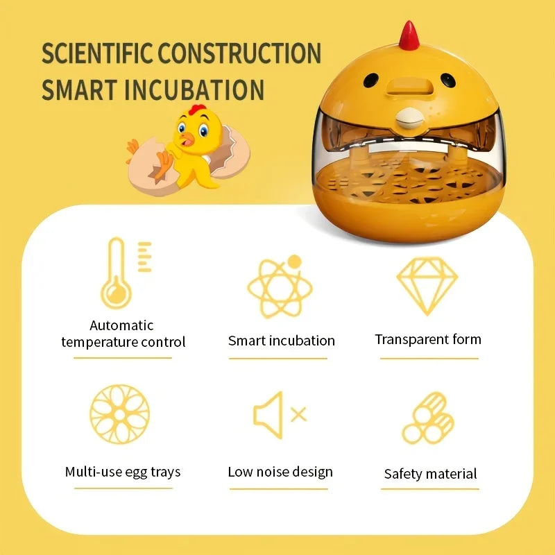 Egg incubator incubator light transparent window 5 eggs humidity control automatic temperature control manually turn the eggs Quake