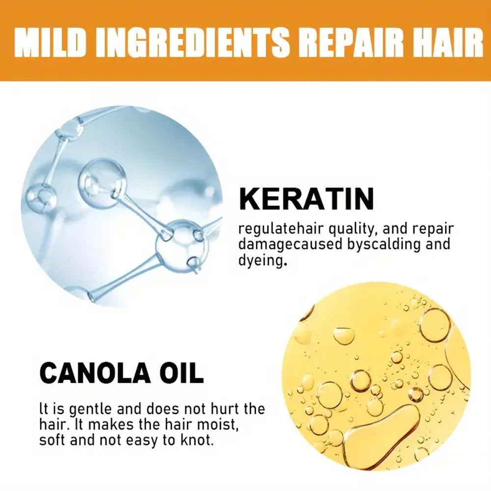 Keratin Hair Mask Deep Nourishing Repair Damaged Hair Restore Shine Repair Damage Dry Frizz Hair Keratin Smoothing Shiny Quake