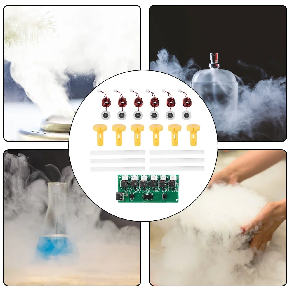DC- 5V six spray humidifier module atomization control board DIY ultrasonic atomizer TYPE-C interface performance is stable Quake