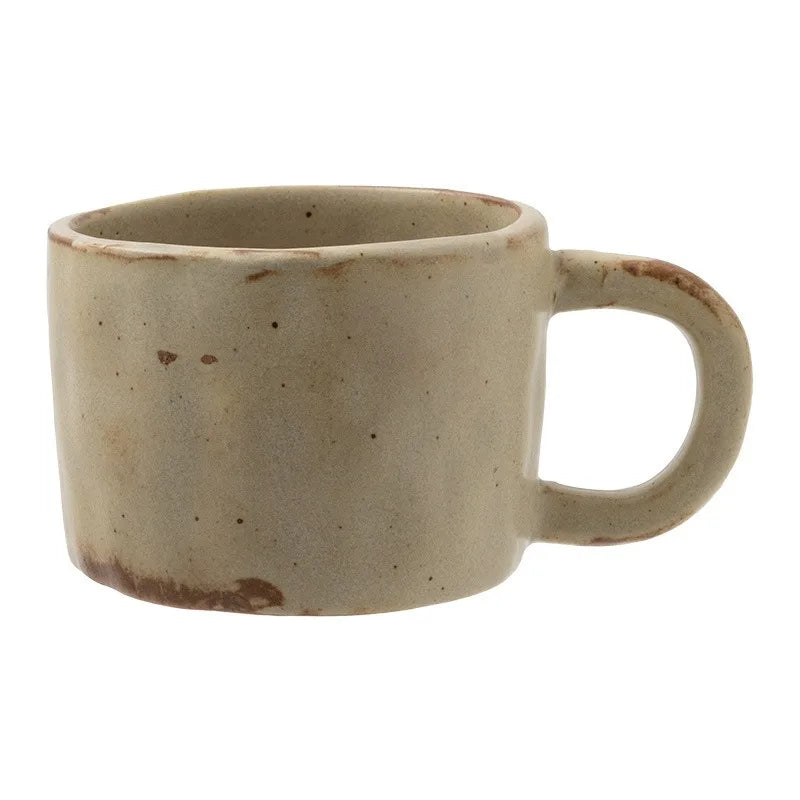 Rough Pottery Retro Mug Japanese Wabi‑Sabi Ceramic Coffee Cup Household Water Tea Cup Artistic Handcrafted Drinkware Quake