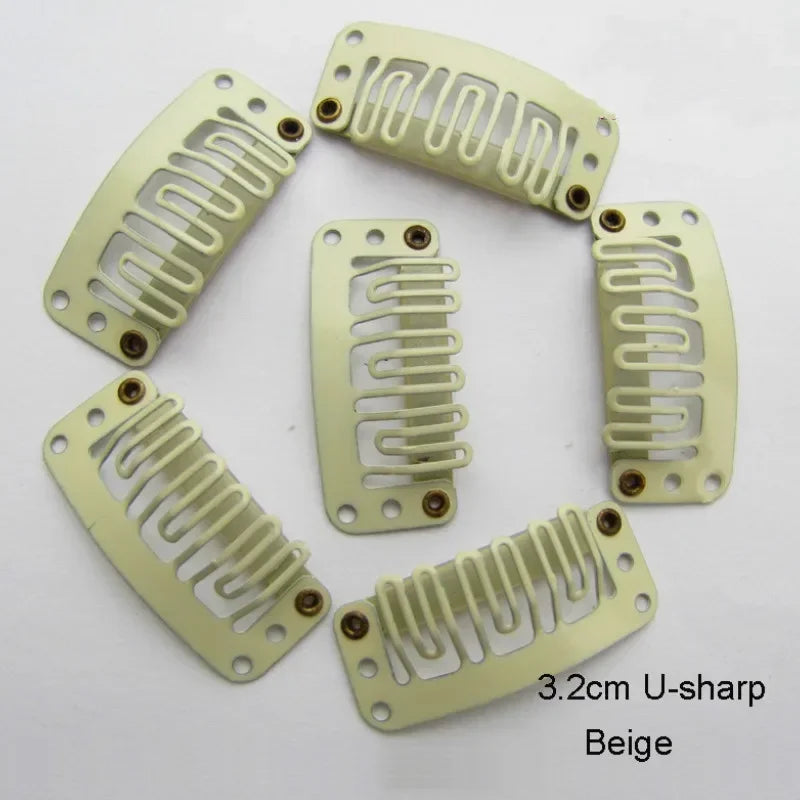 20 Pcs/set U Shape 3.2cm 2.8cm Wig Clips Snap for Women Hair Extensions/Weaving Medium Professional Salon Accessories Hair Clips Quake