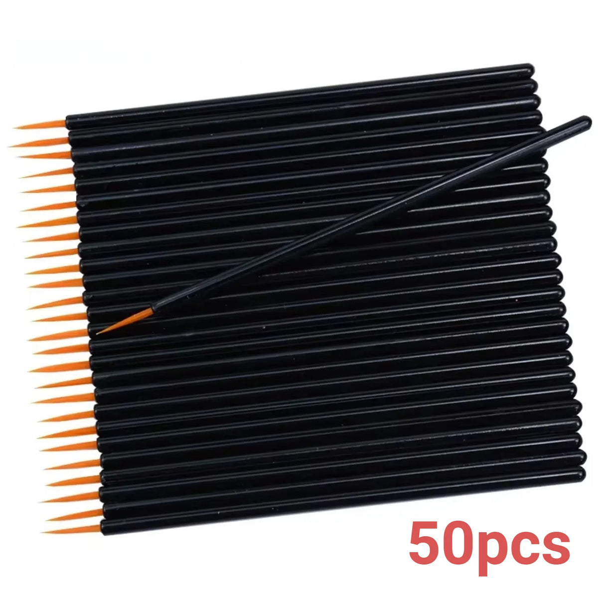 vvocci 50pcs Reusable Gel Eyeliner Brushes, Disposable Nail Art Painting Pen, Makeup Eyeliner Tools for Eye & Brow Application Quake M443 yellow 50pcs