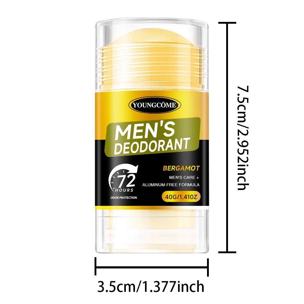 Men's Deodorant Stick 72H Anti Sweating Keep Drying Lasting Fragrance Remove Armpit Odor Underarm Refresh Sticks Fade Body Odor Quake Cinnamon