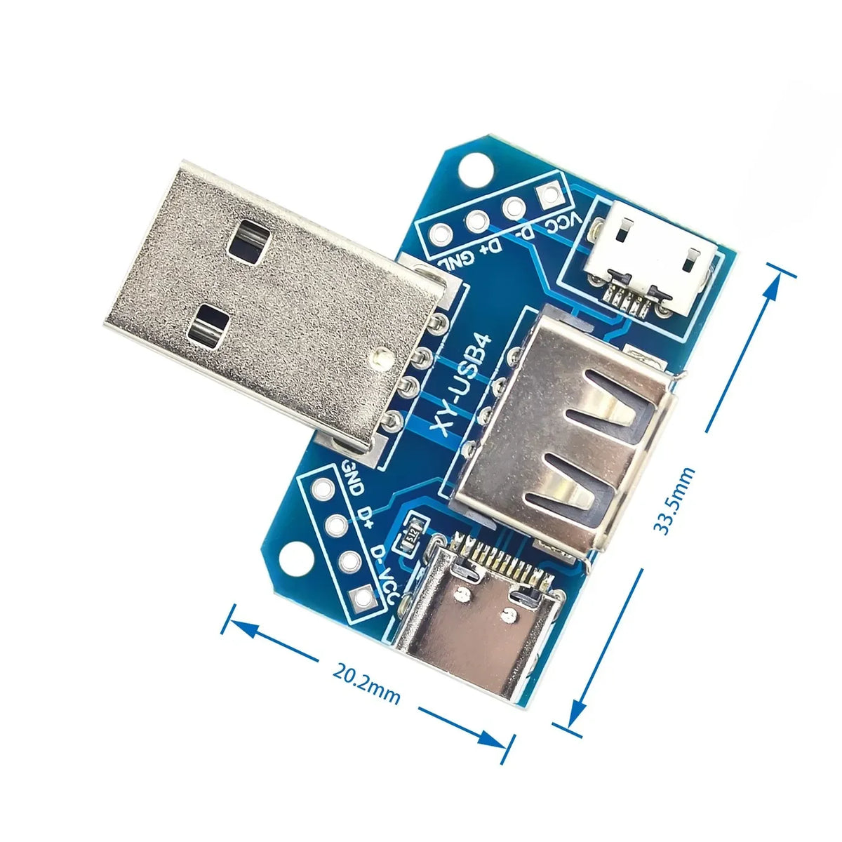 Connector to Type-c Micro USB Female 2.54-4P Transfer Test Board USB Adapter Plate XY-USB4 USB Head Switchboard Male Quake