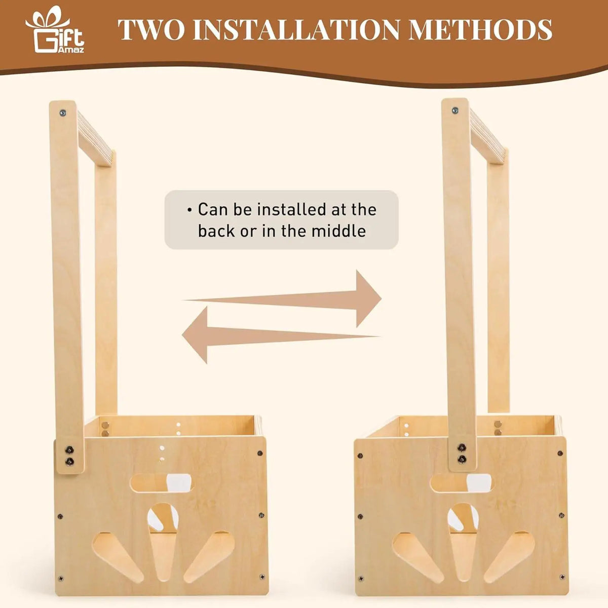 Wooden Baby Shower Crate Closet DIY Baby Basket with Handle Baby Storage Crate Hamper for Clothes Outfits Diapers Toys Wipes Quake