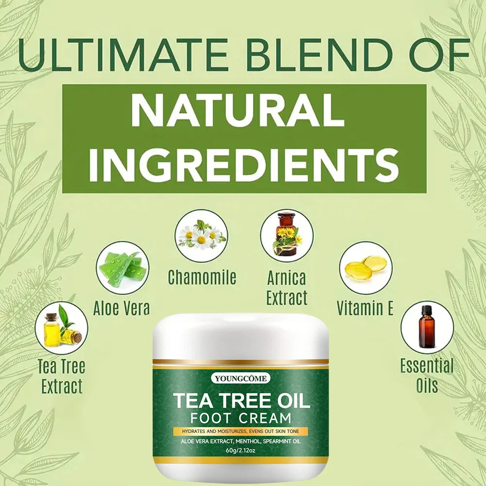 Foot moisturizer with aloe vera and tea tree oil to deeply nourish the skin, for dry and rough skin, daily hand and foot care Quake