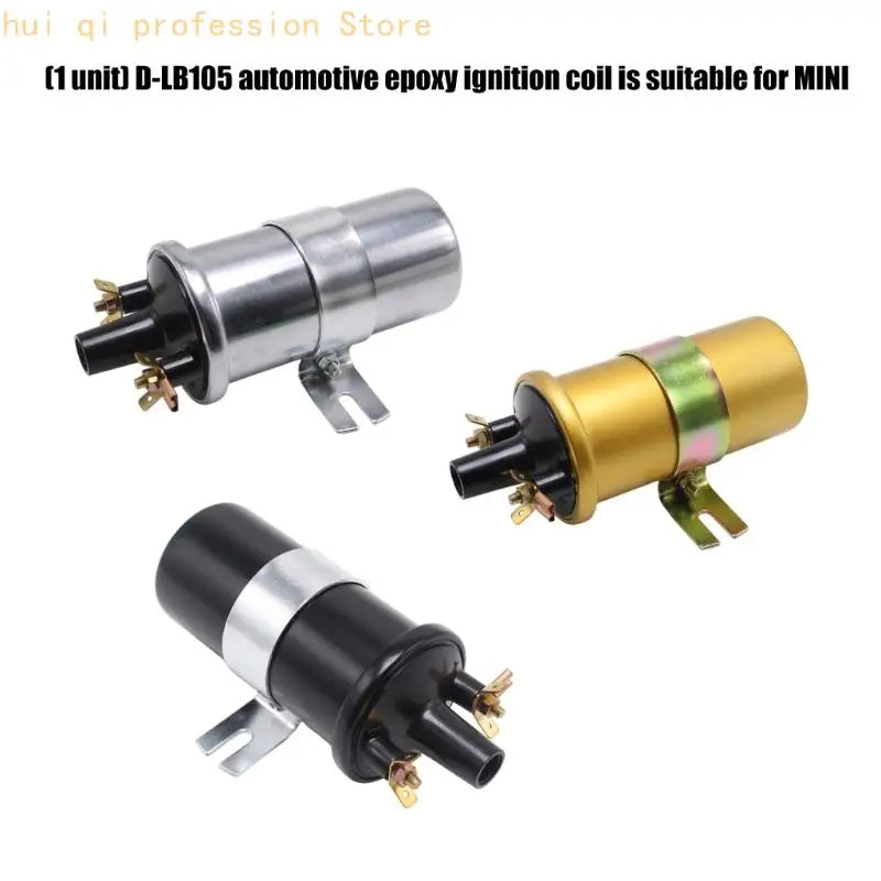 DLB105 Engine Start Repair Ignition Coil with Metal Canister Housing, Two Terminal Posts and Bracket Mount Structure Pack H8WE Quake