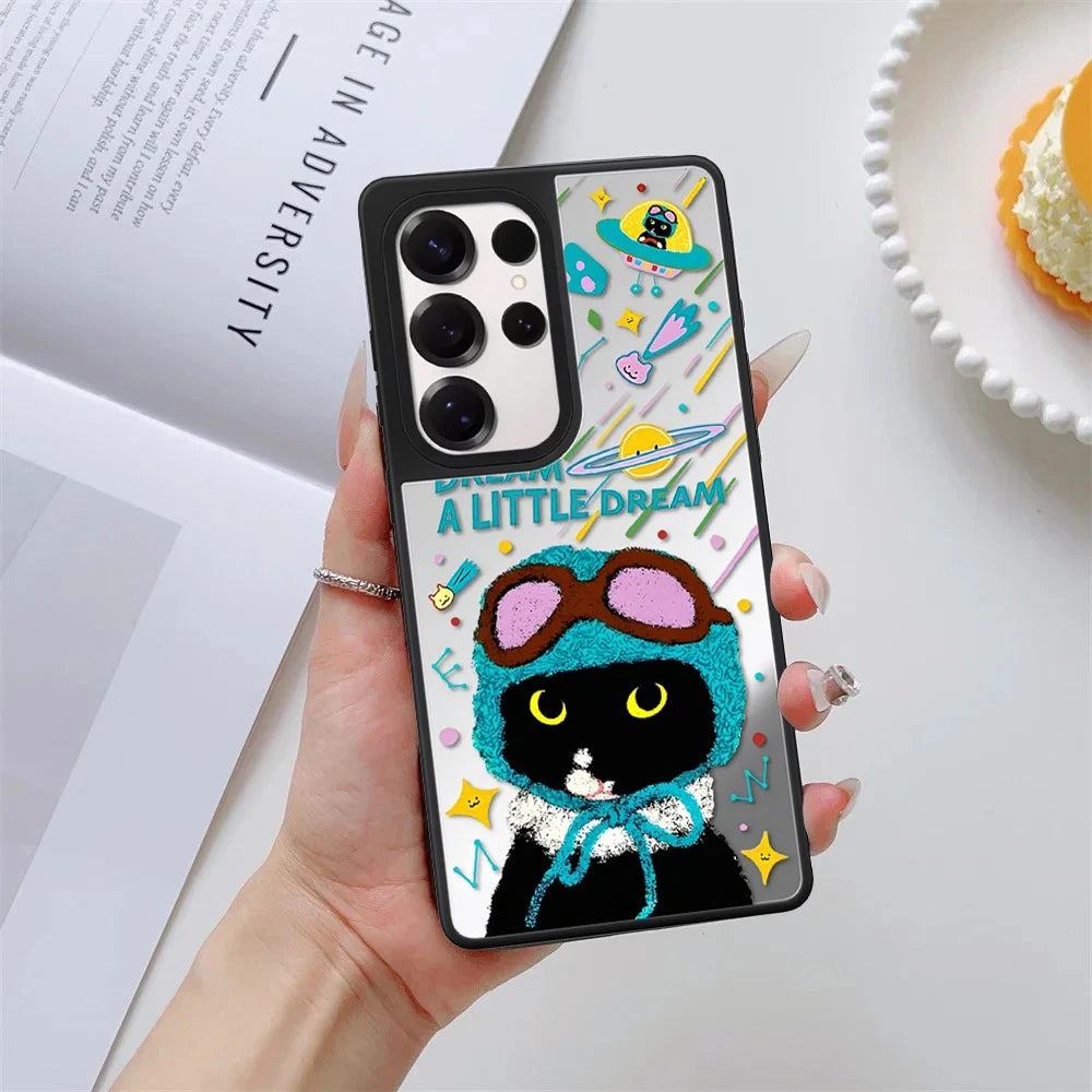 6090212 Mirror Surface Magnetic Phone Cover for Samsung Galaxy S23 S24 S25 S26 Ultra S26+ Plus Case Quake