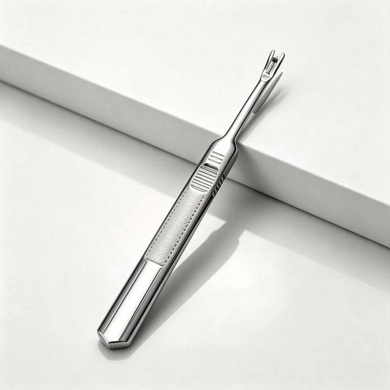 Stainless Steel Cuticle Pusher Fork V Shape Dead Skin Remover Professional Hand Nail Manicure Care Tools Quake Dead skin push