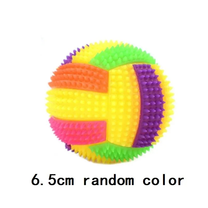 Luminous Elastic Activation Sound Ball Toys Massage Ball with Whistle Dog Cats Chew Bouncy Ball Soccer Glowing Children Pet Toys Quake 6.5CM G4815A