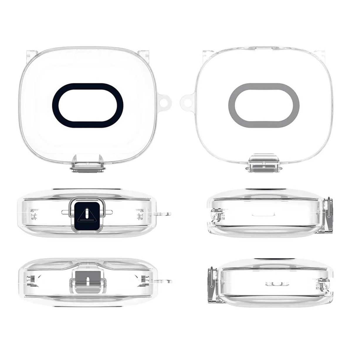TPU Protective Case for Shokz OpenFit Pro One-piece Earbuds Cover Snap Lock Buckle Carabiner Clip Anti-drop Quake Transparent