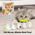 Caterpillar Interactive Cat Toy Motion Activated Wack A Worm Post Toy Rechargeable Automatic Teasing Cat Toy with Tail for Cats Quake WHITE