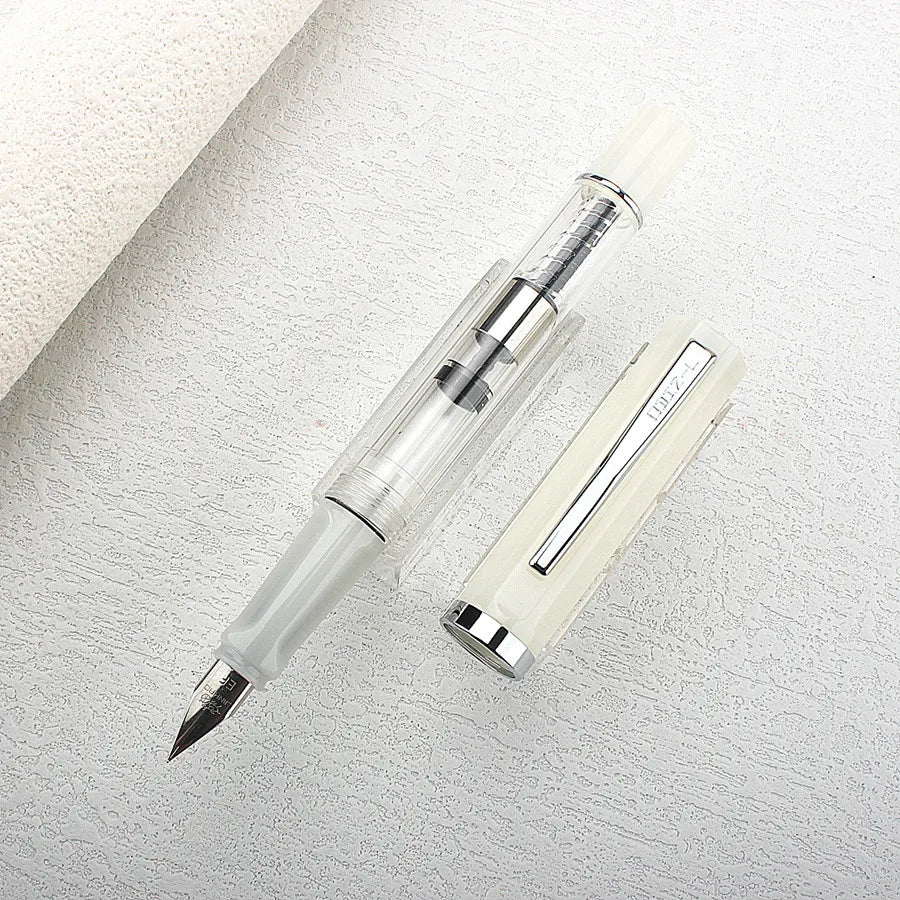 Jinhao 58D Acrylic Fountain Pen Rotating Suction Ink Pen Office School Stationery Quake 58D EF0.38MM 1
