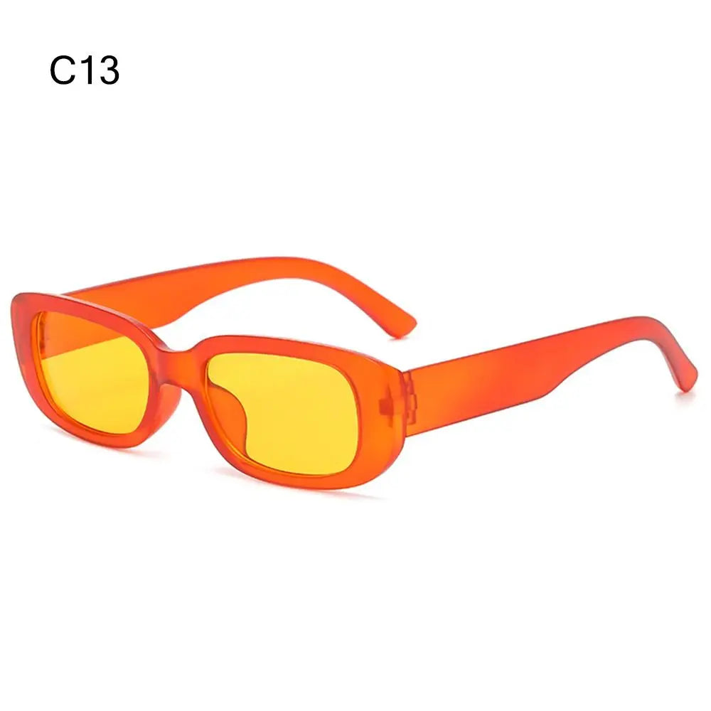 Trendy Narrow Square Frame Y2K Sun Glasses Candy Color UV400 Protection Rectangle Sunglasses Black Shades for Women Men Quake C13