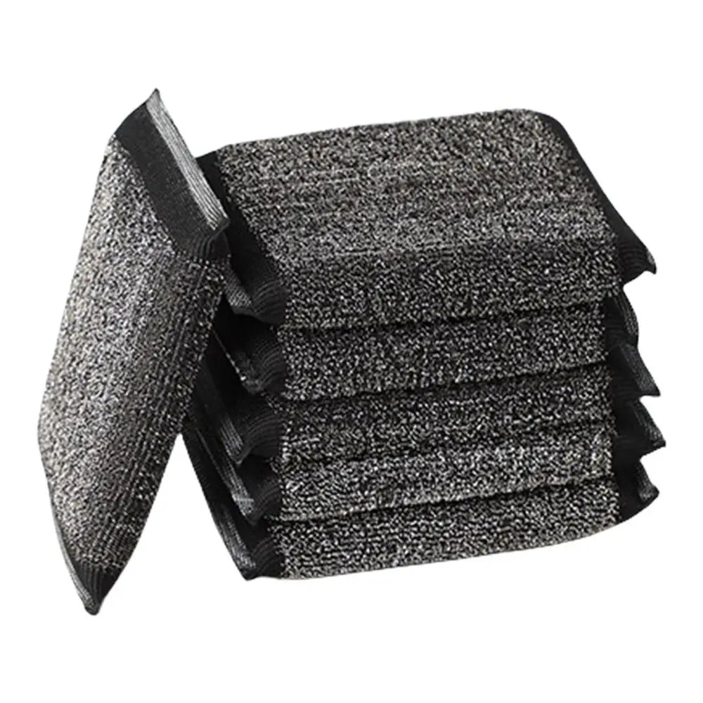 Sponge Washing Pads Stainless steel wire Reusable Dishes Scrub Sponges Decontamination Non-Scratch Dishwashing Sponge Quake Black
