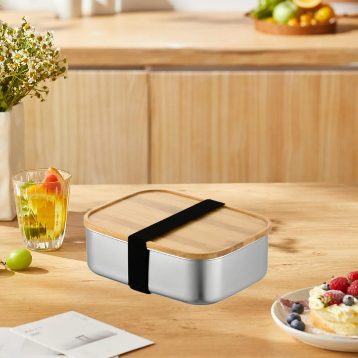 Stainless Steel Portable Bento Easy to Carry Rust Proof Crash-resistant Food Container for Dorm Commuting Office Picnic Kids Quake