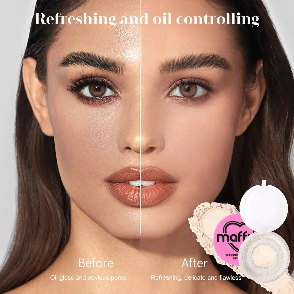Heart Loose Powder for Girls, Vitality Skin, Softening Air Powder, Oil Control, Sweatproof, Waterproof Makeup Powder Quake