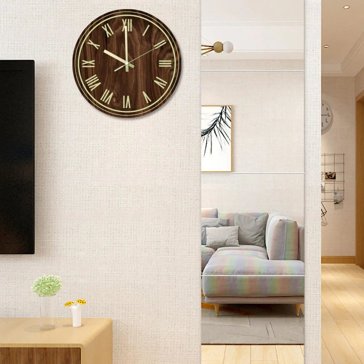 Acrylic Luminous Wall Clock 12 Inch Silent Dark Clocks Battery Operated Bedroom Decor Quake E
