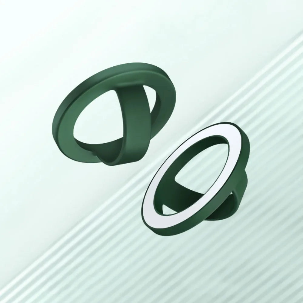 For Magsafe Magnetic Phone Back Grip Anti-fall Metal Plate Ring Finger Ring Holder Creative Strong Adsorption Phone Mount Quake Dark Green