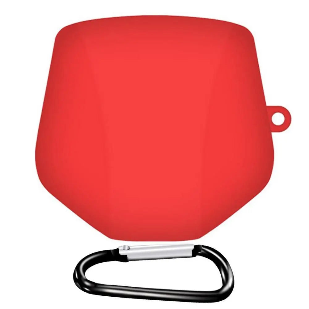 with Carabiner Headphone Storage Case Silicone Soft Earphone Protector Waterproof Shockproof Carry Bag for Lenovo GM2 PRO Home Quake Red