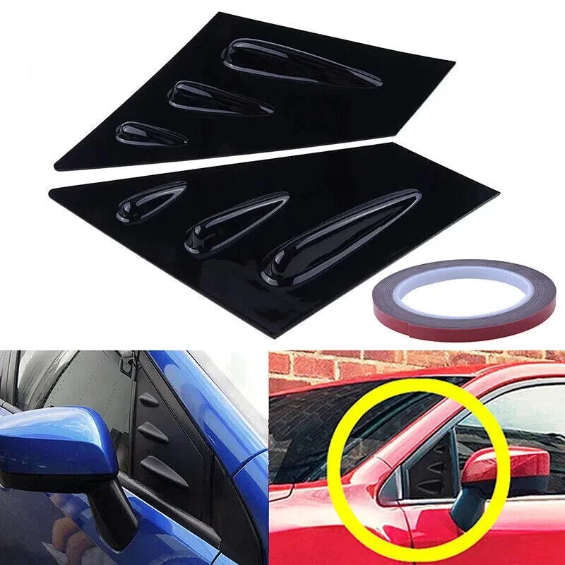 For Subaru WRX STI 2015-2018 Car Front Triangle Window Louver Side Shutter Blind Shades Cover Trim Sticker Vent Carbon Black Quake