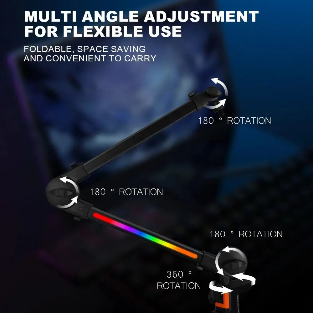 Professional Grade 360° Rotation Microphone Boom Arm Universal Adjustable Arm Desktop Stand Sturdy Mic Desk Mount Home Office Quake