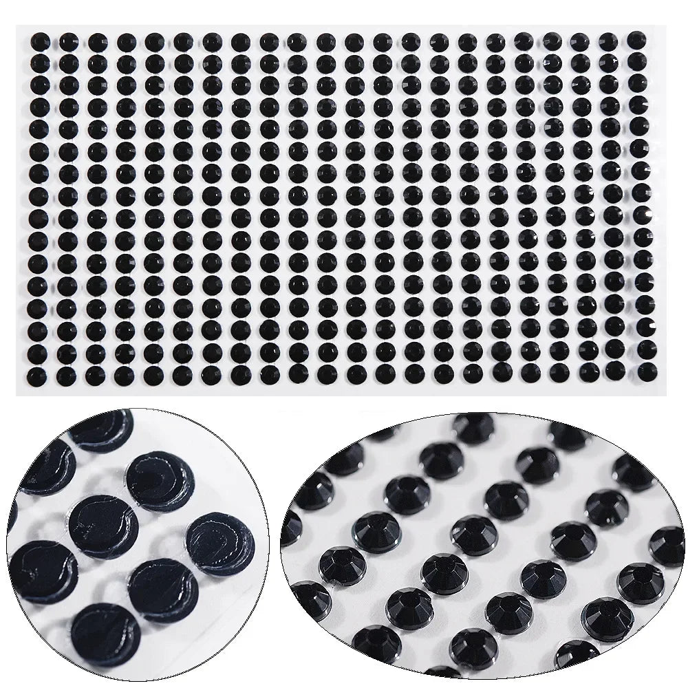 Face Decorations Rhinestone Stickers for Music Festival Halloween Party Mobile Crystal Sticker Women Girls DIY Diamond Stickers Quake NO.5 S 3mm
