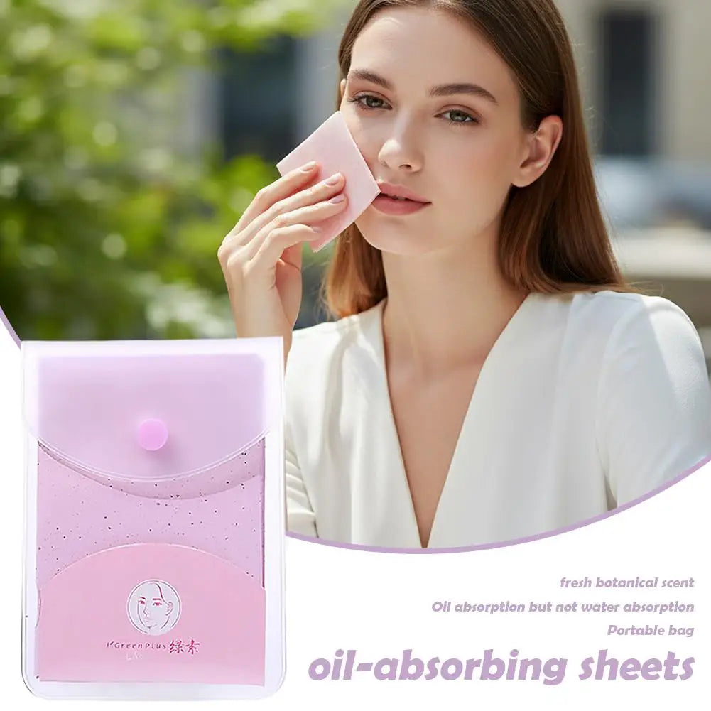 160Pcs Protable Facial Absorbent Paper Oil Control Wipes Green Tea Sheet Oily Face Blotting Matting Tissue Makeup Facial Clean Quake