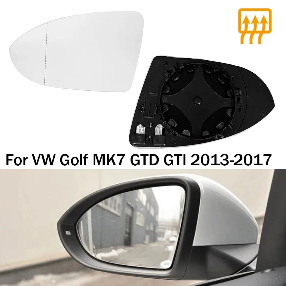 For Volkswagen VW Golf 7 MK7 MK7.5 GTI GTD 2012-2021 1x Left Right Side Rear View Lens Split Mirror Heated Door Glass Rearview Quake