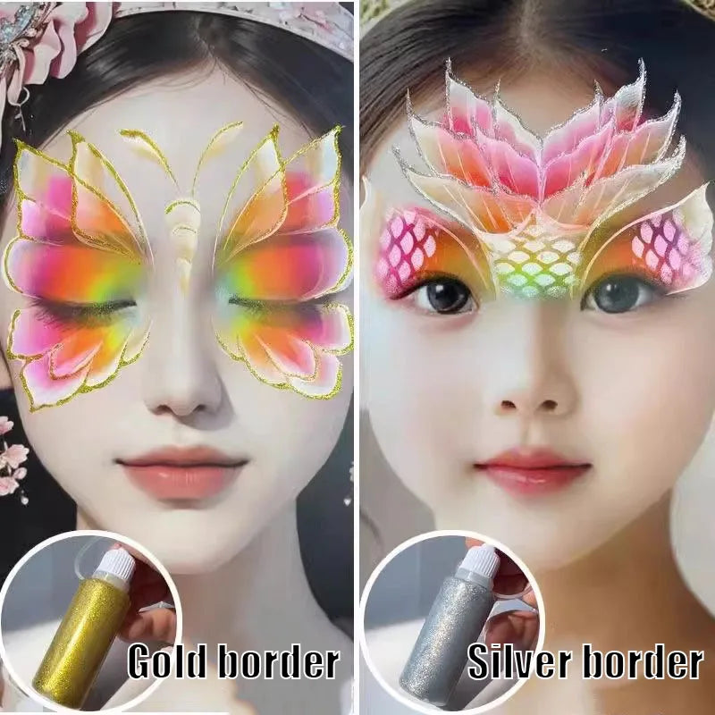 Watercolor Stroke Glitter Chalk Facial Performance Handmade DIY Album Decoration Glitter Glue Set Glitter Glue Stage Quake