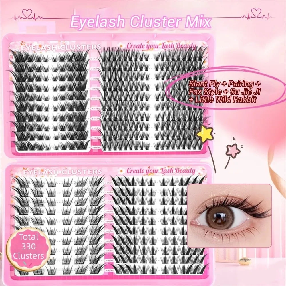 Hot Natural Look False Eyelashes Black C Curl 3D Effect Fake Lashes Eyelash Extension Spiky Lashes for Eyelashes Extension Quake