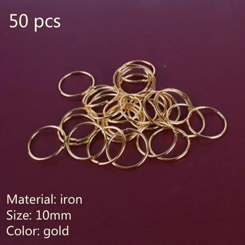 50 Pcs/set Opening Hair Ring Braid Bead Dreadlock Metal/Gold/Silver Clip Braid for African Braided Braids Decorative Accessories Quake