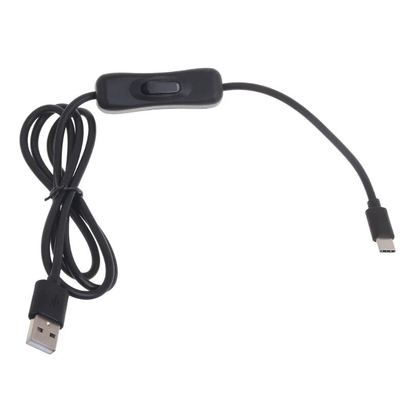 USB Cable withSwitch Type-C USB2.0 Adapter Cord 5V3A Type C to USB A Charger and Data Transfer forRaspberryPi 4B hubs K1KF Quake Black 30cm