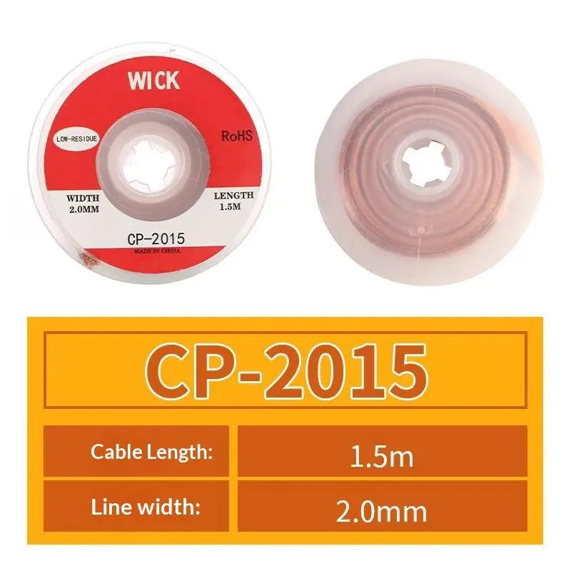 1.5/ Copper Welding Wire Desoldering Mesh Braid Tape Welding Point Solder Soldering Tool Of Electronic PCB Circuit Board Quake A3 No plug