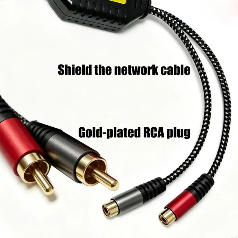Mini Ground Looping Noise Isolator 2Channel Inlines Filter with Gold Plate Connectors Braided Cable for Car Music K1KF Quake